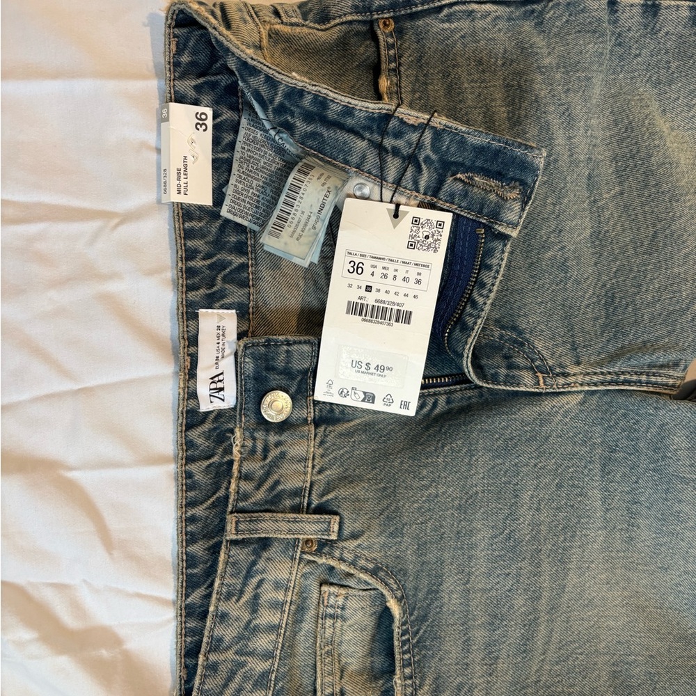 Zara Women's Blue wide legJeans
